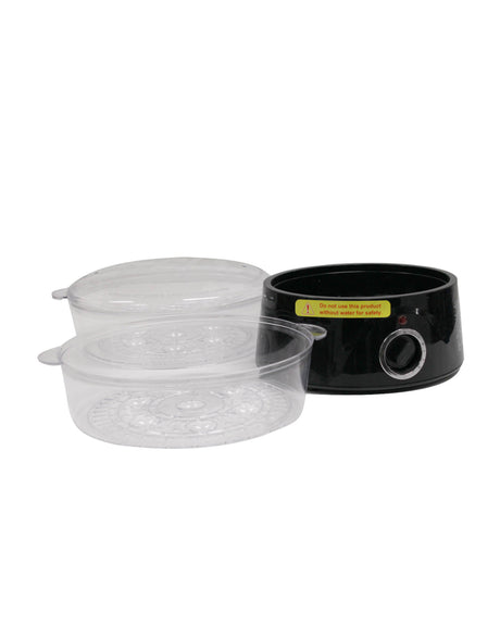 TODO 5L Steam Cooker Steamer 2 Tray 400W Power Dial Timer Healthy Stackable - Black