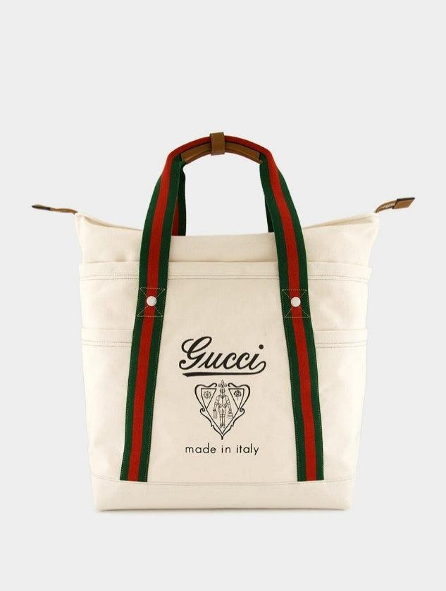 Gucci Canvas Large Men'S Tote - White