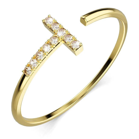 Adjustable Solid 925 Sterling Silver Cleo Stacking Ring in Gold