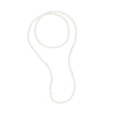 Long Necklace Opera of Real Cultured Freshwater Pearls Baroque 8-9 mm - Gold "Natural Pearl" - Longueur 18 cm