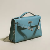 Monroe Colorblock Leather Satchel - Blue
