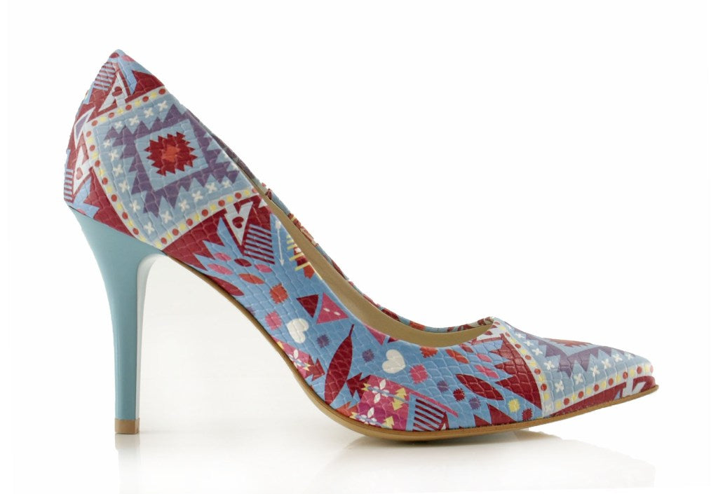 Bosccolo Womens Spike Heels 2169 - Marco Polo/Multi Blue