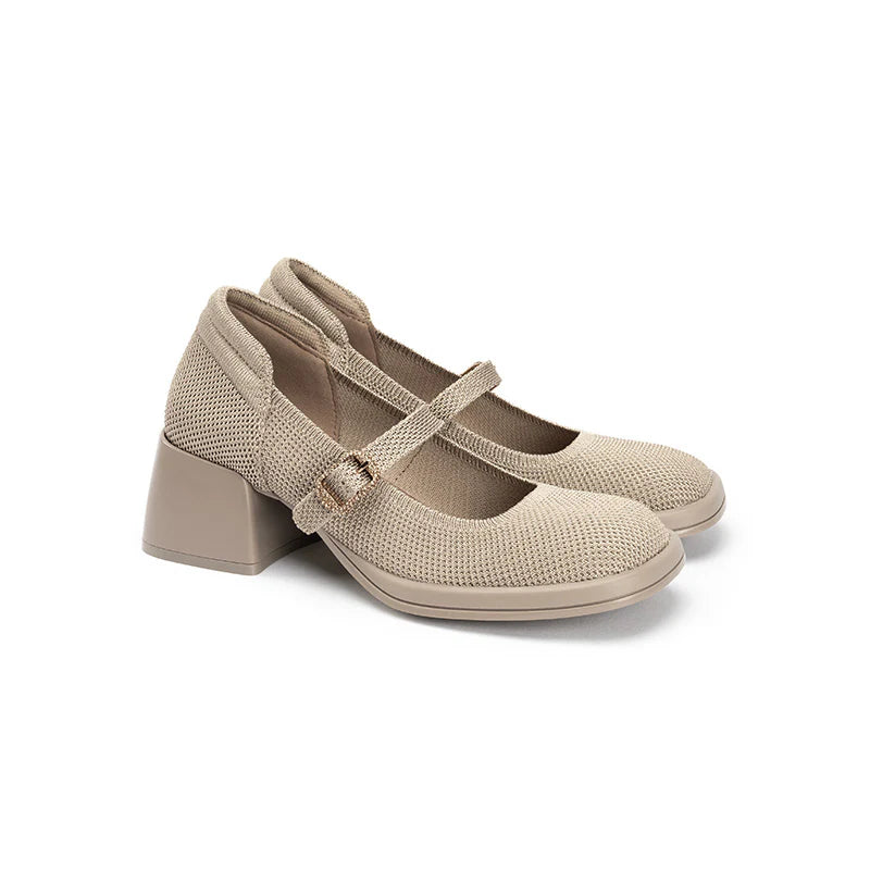 Lafayette Square Toe Mary Jane Pumps - Sand