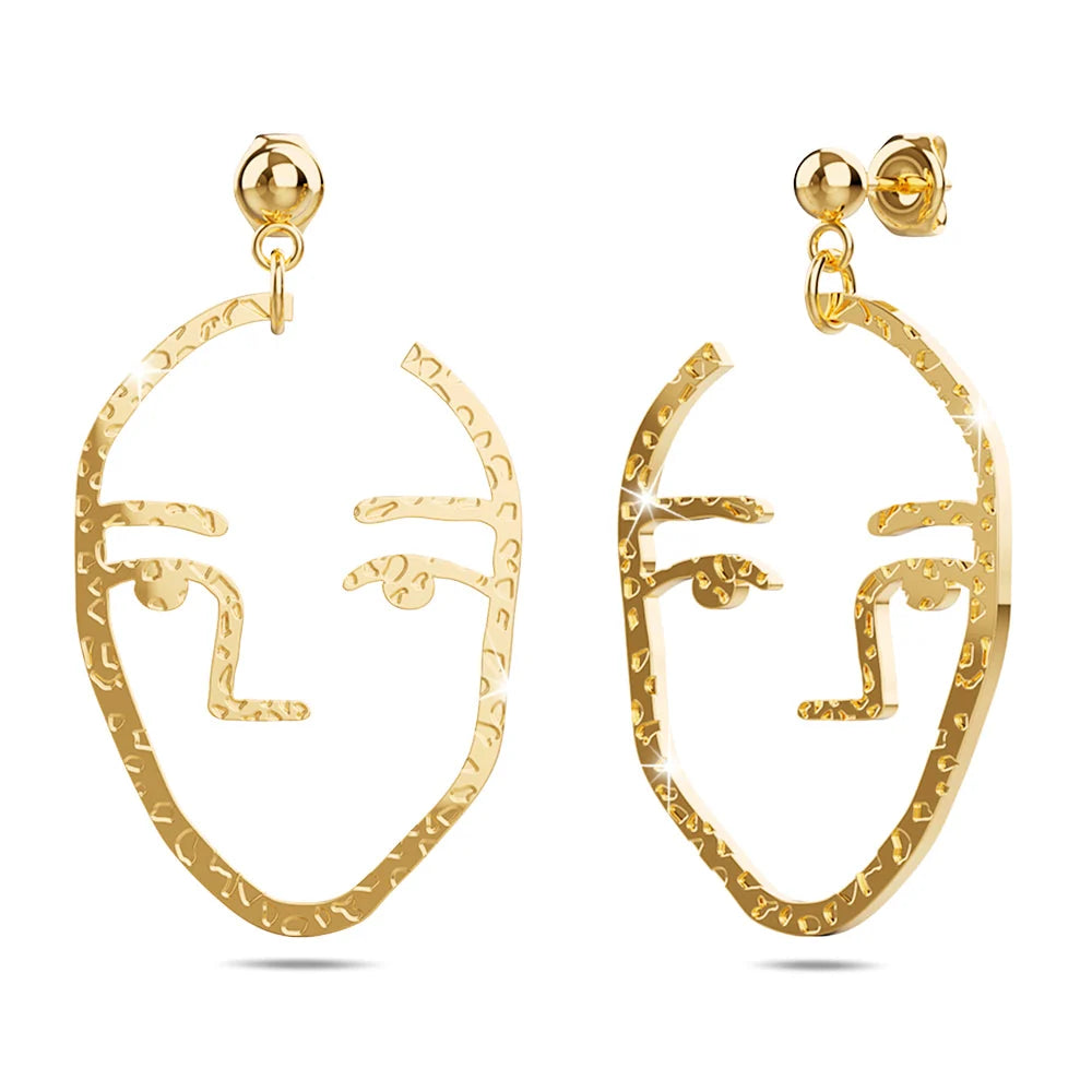Bullion Gold Double Face Gold Layered Earrings