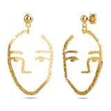 Bullion Gold Double Face Gold Layered Earrings