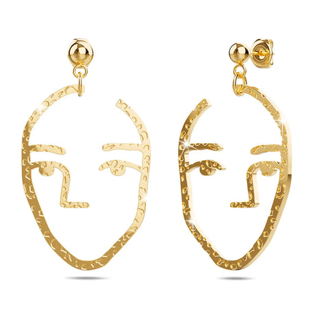Bullion Gold Double Face Gold Layered Earrings