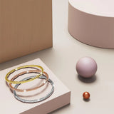 Bullion Gold Trunket Bamboo Design Stainless Steel Bangle in Rose Gold