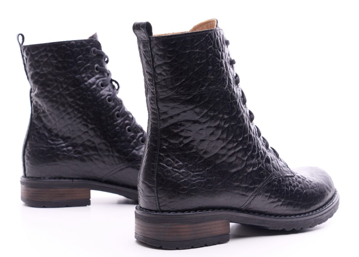 Bosccolo Womens Boots - Black Embossed