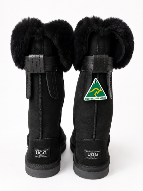 Australian Leather Ugg Classic Tall Tassel Detail - Black - AU5