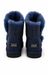 Australian Leather Ugg 1Button Short Sheepskin - Navy - AU4