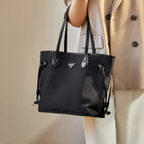 Nalandu Raleigh Large Capacity Canvas Commuter Tote Bag - Black