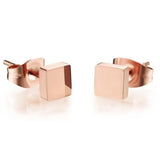 Bullion Gold Solid Shapes Stud Earrings Square Tile