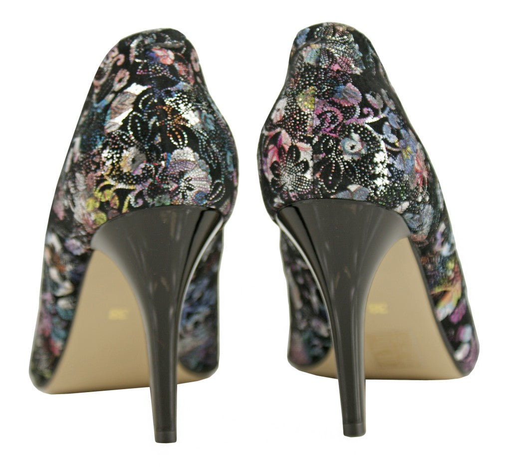 Bosccolo Womens High Heels - Flowers On Black