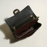 Classic Black Quilted Caviar Leather Flap Shoulder Bag - Black