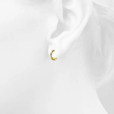 Solid 925 Sterling Silver Hypnotic Twist Hoop Earrings in Gold Vermeil