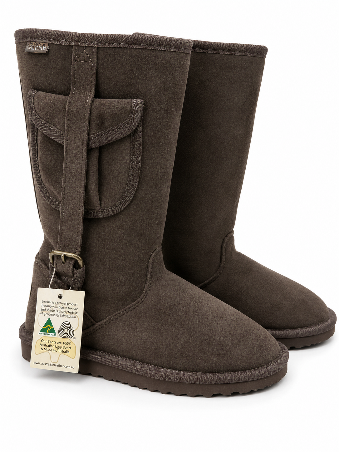 Australian Leather Ugg Classic Tall Pocket - Chocolate - AU6