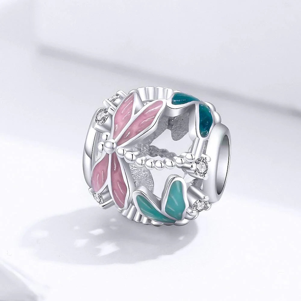 Solid 925 Sterling Silver Dragonfly Animal Pandora Inspired Charm