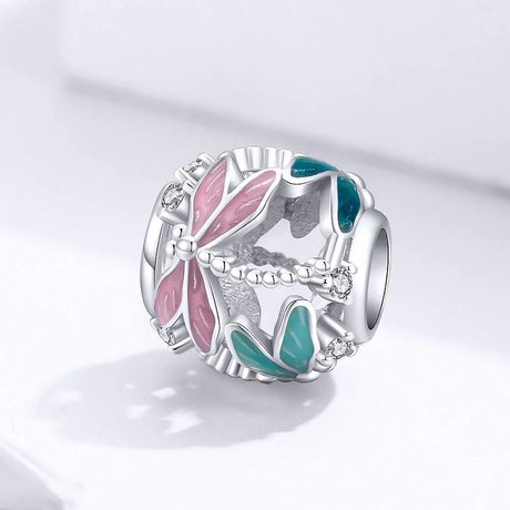 Solid 925 Sterling Silver Dragonfly Animal Pandora Inspired Charm
