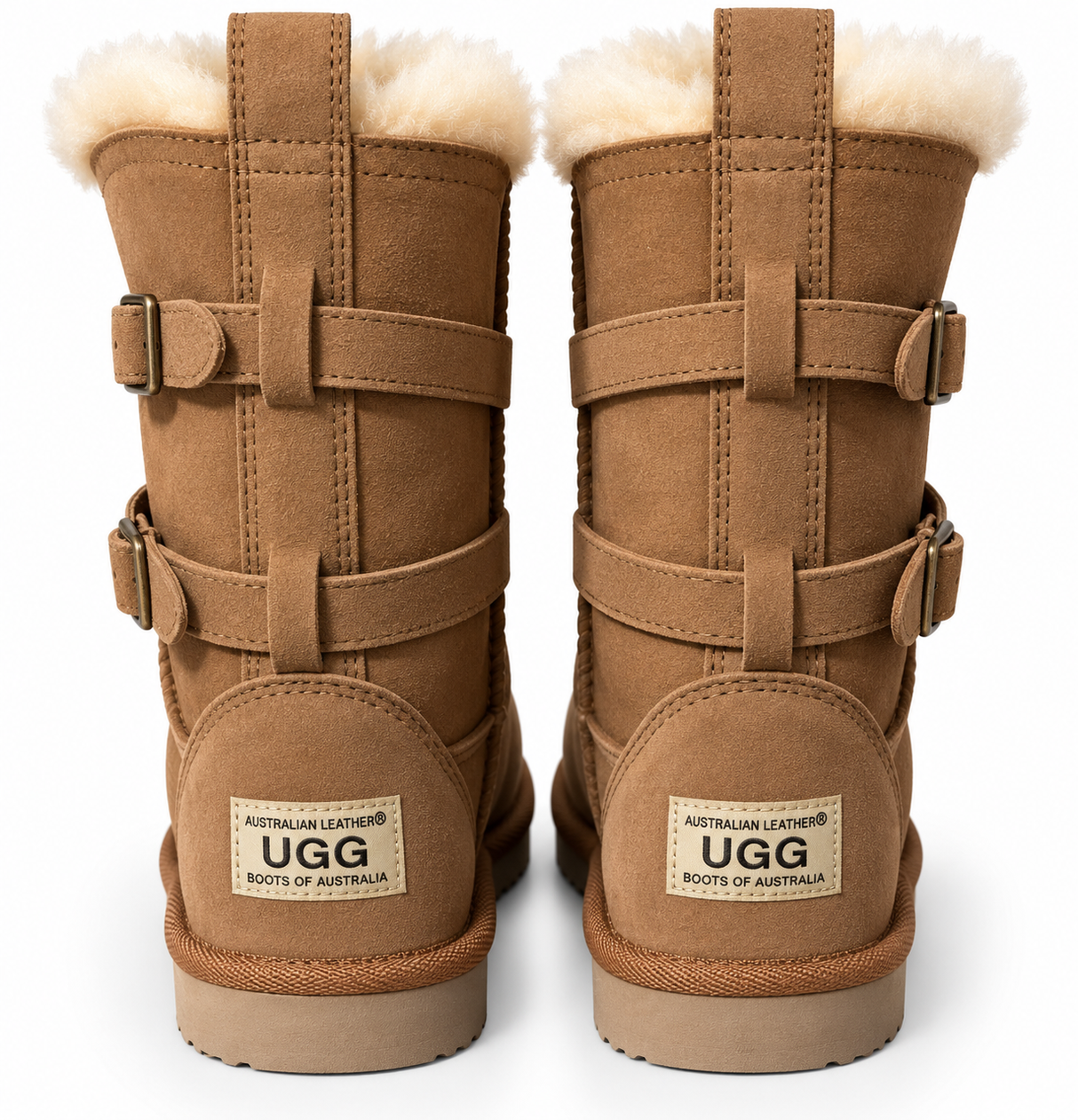 Australian Leather Ugg Clasicc Short Double Buckle - Chestnut - AU4