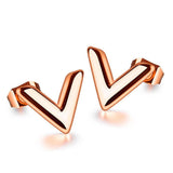 Bullion Gold V-Style Stud Earrings
