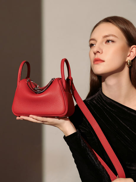 Solano Top-Grain TC Leather Shoulder Bag - Red