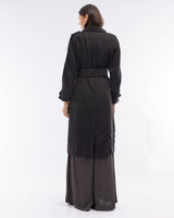 Amelius Elvie Linen Trench Coat - Black