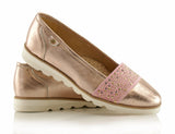 Bosccolo Womens Moccasin Lumpo - Nude Gold