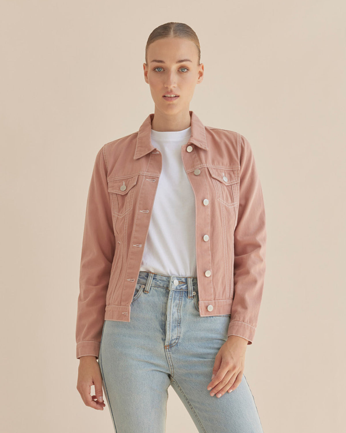Amelius Alliance Drill Denim Jacket - Rosewood