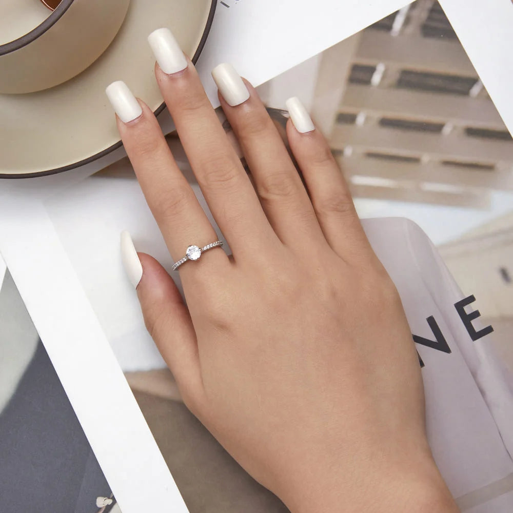 Solid 925 Sterling Silver Zircon Brilliance Ring