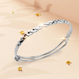 Bullion Gold Alyana Braided Adjustable Bangle White Gold