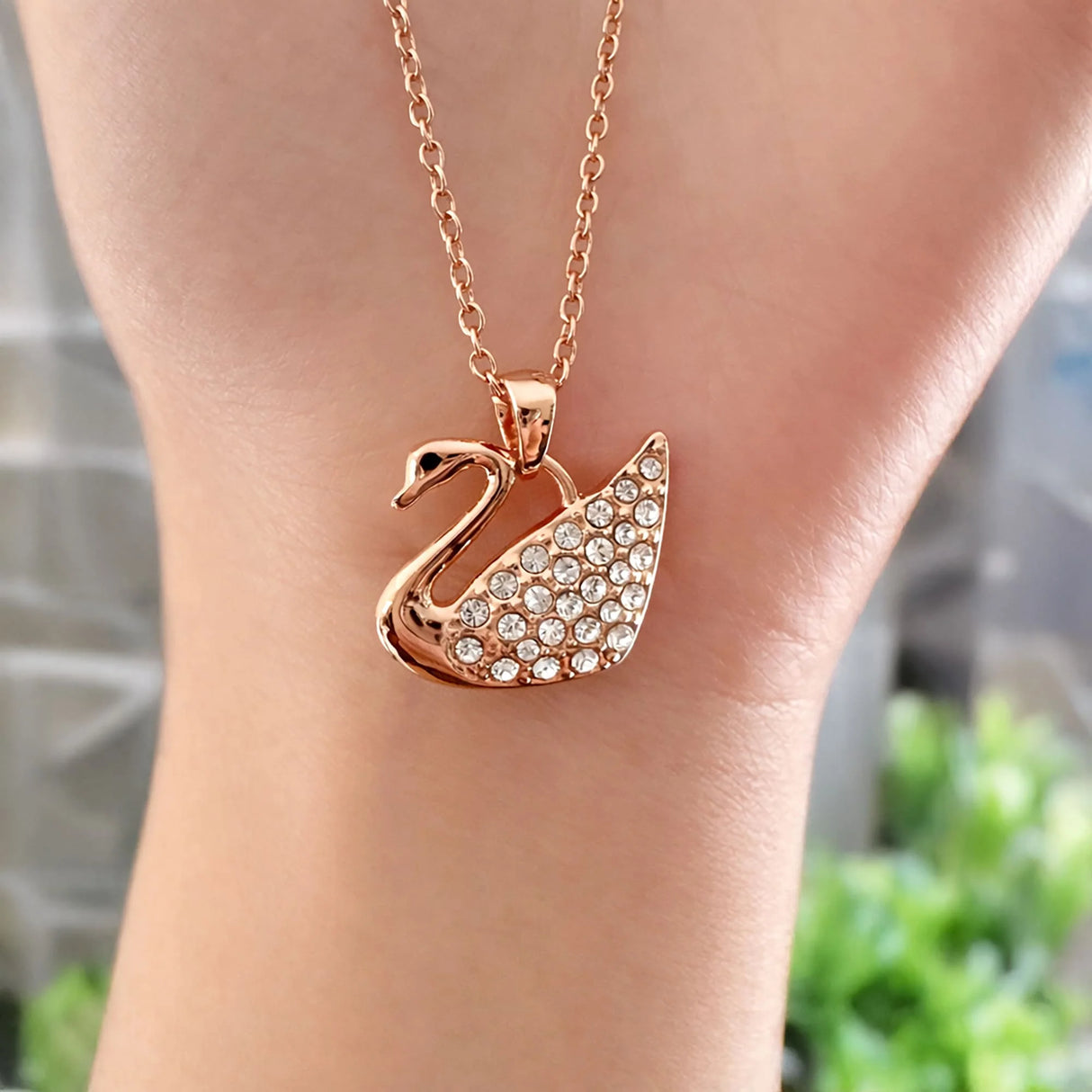 Krystal Couture Krystal Swan Necklace Embellished with Swarovski Crystals