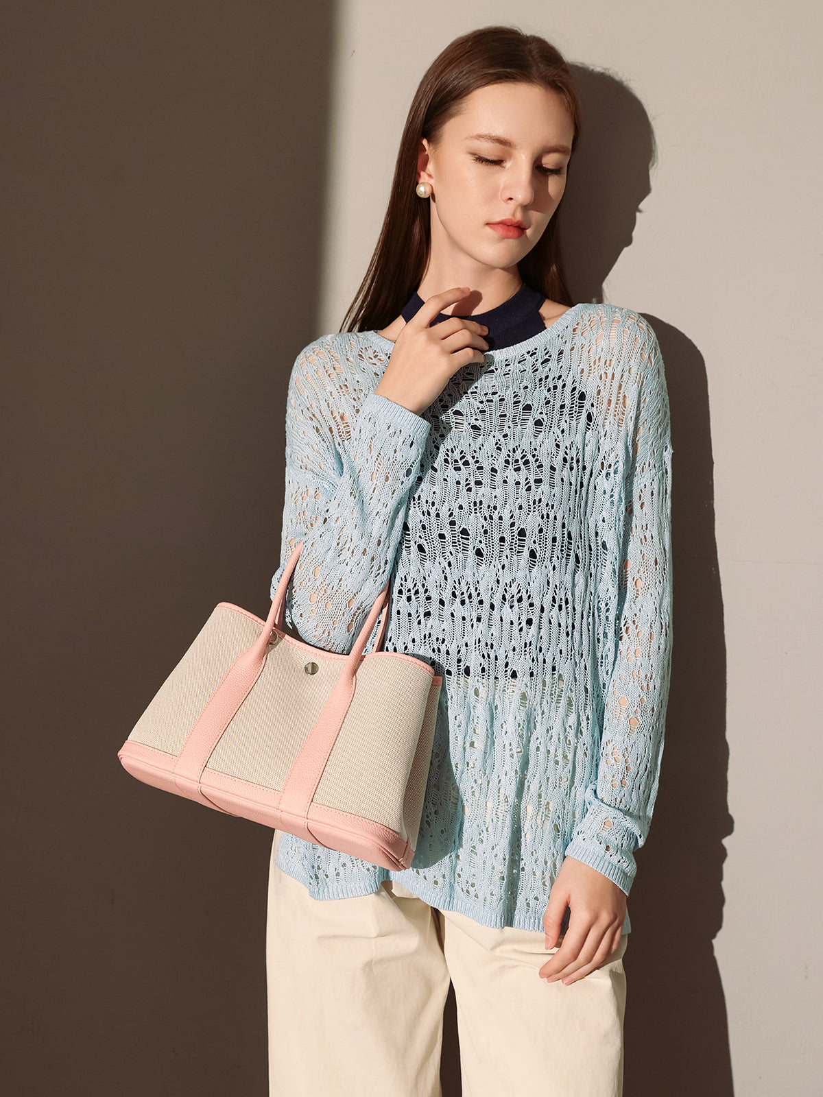 Botanical Canvas & Leather Garden Tote Bag - Pink