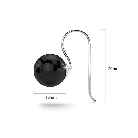 Solid 925 Sterling Silver Agate Gemstone Hook Drop Earrings
