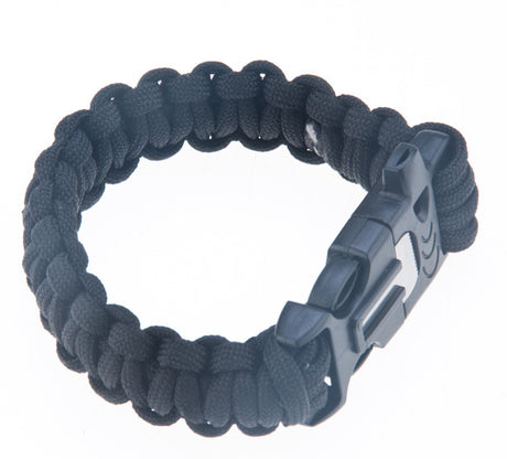 Flint Survival Bracelet Woven Paracord 3m Emergency Whistle Camping Hiking Hunting Tool
