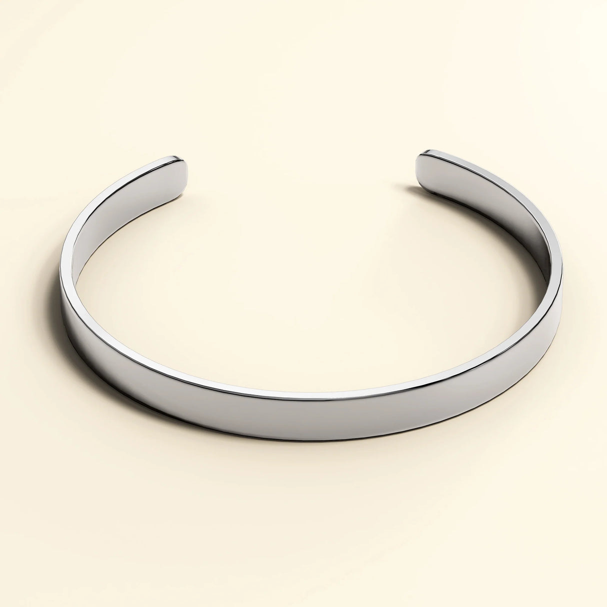 Bullion Gold Avenue Classic Cuff Bangle White Gold - 6mm
