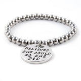 Bullion Gold She Believed She Could Inscriptions White Gold Layered Bracelet