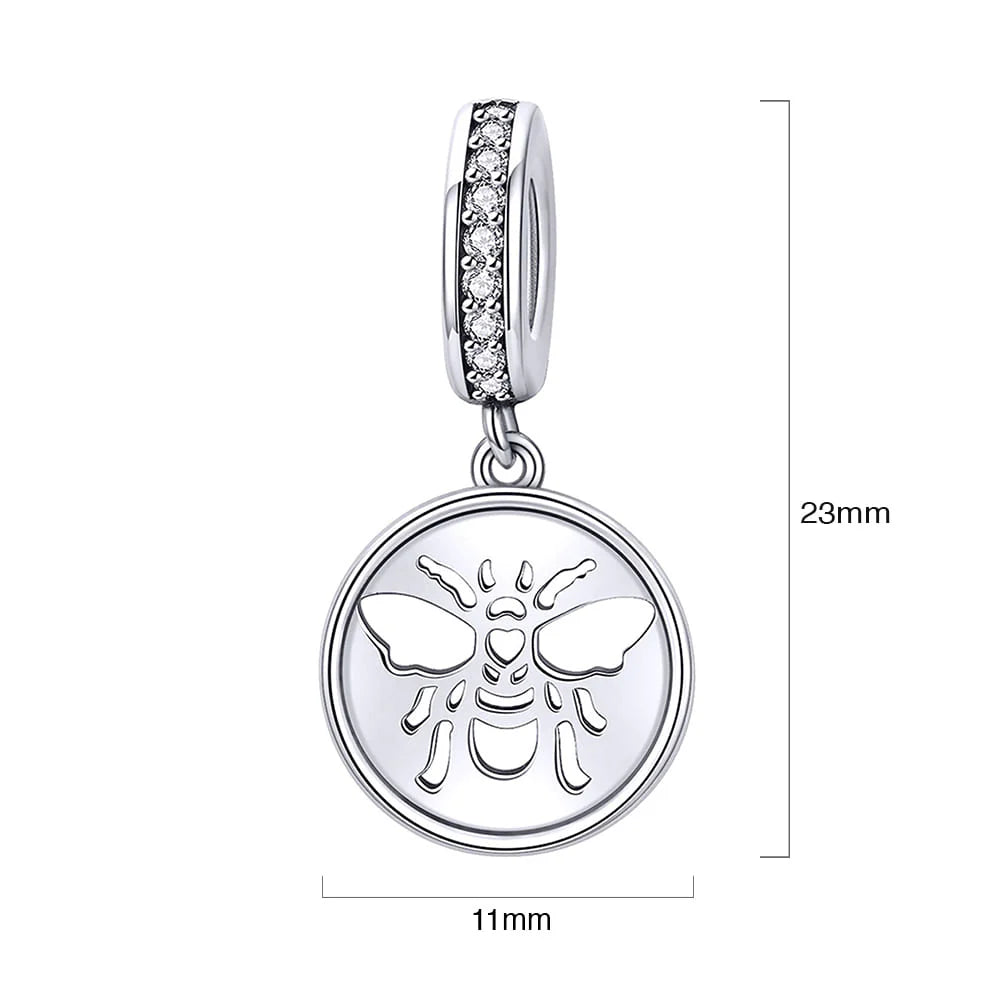 Solid 925 Sterling Silver Bee Animal Stamp Pandora Inspired Charm