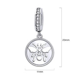 Solid 925 Sterling Silver Bee Animal Stamp Pandora Inspired Charm