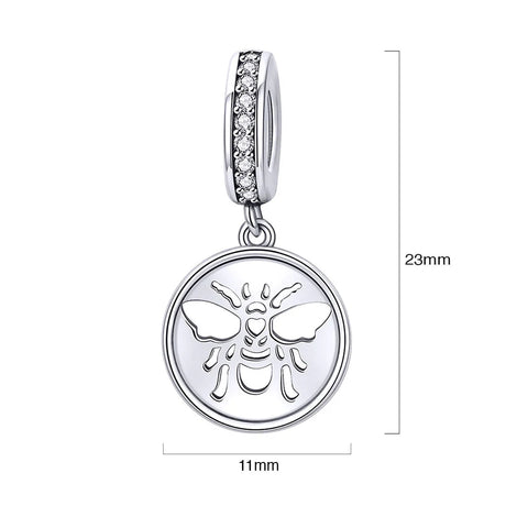 Solid 925 Sterling Silver Bee Animal Stamp Pandora Inspired Charm