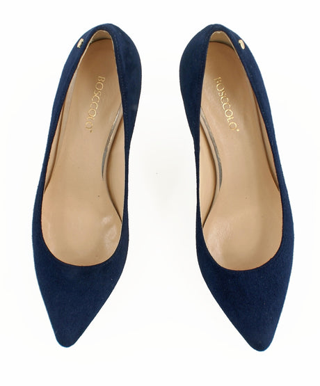 Bosccolo Womens Spike Heels Suede 200 - Navy Blue Suede