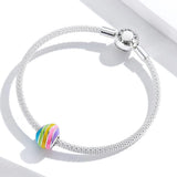 Solid 925 Sterling Silver Color Rainbow Palette Pandora Inspired Charm