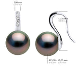 Earrings Real Cultured Tahiti Pearls Round 9-10 mm - Longueur 42 cm
