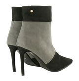 Bosccolo Womens Spike Heel Boots - Grey/Black Nubuk