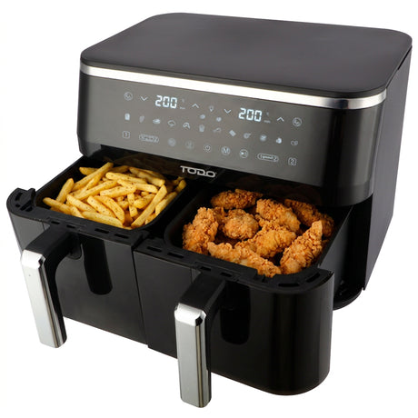 TODO 9L Air Fryer 2400W Dual Basket Digital Control Multi Function Cooker