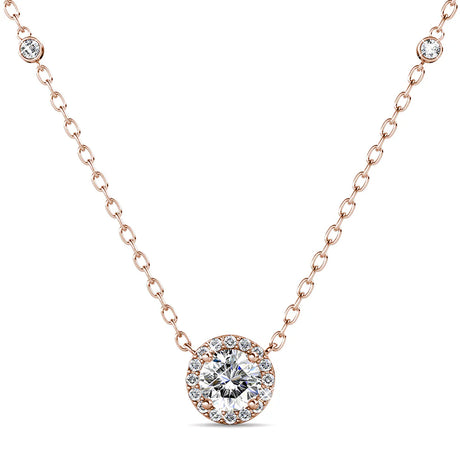 Krystal Couture Sacred Circle Necklace Embellished with Crystals from SWAROVSKI in Rose Gold