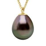 Necklace Real Cultured Tahiti Pearl Pear 9-10 mm - Longueur 42 cm