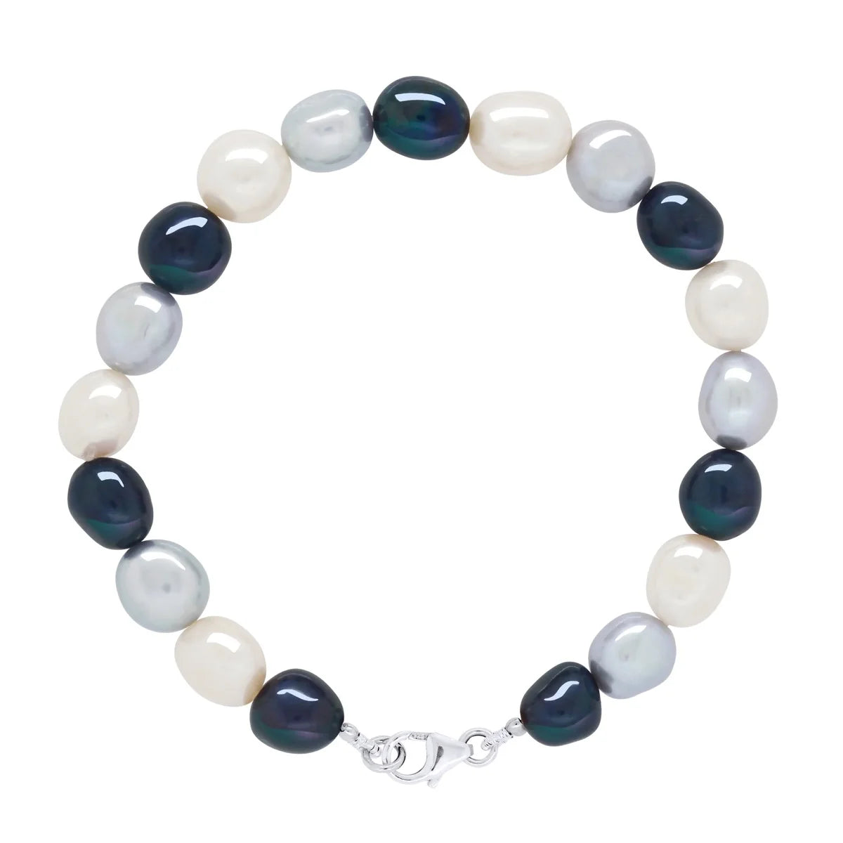 Manufacture Royale Bracelet Baroque Baroque Freshwater Pearl White & Black 8-9mm