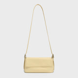 Premium Calfskin Leather Baguette Shoulder Bag - Yellow
