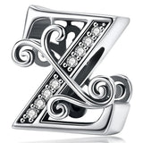 Solid 925 Sterling Silver Vintage Inspired Antique Alphabet Charm