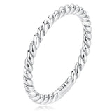 Solid 925 Sterling Silver Twisted Tight Rope Ring